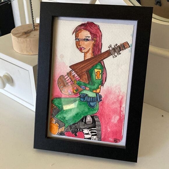 Framed Watercolor and Ink Painting “sue” - Picture 2 of 6